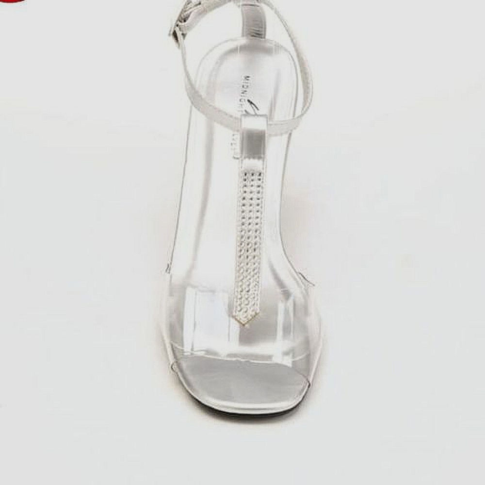 Sandals Silver Clear Rinestone Comfortable 10 Wide